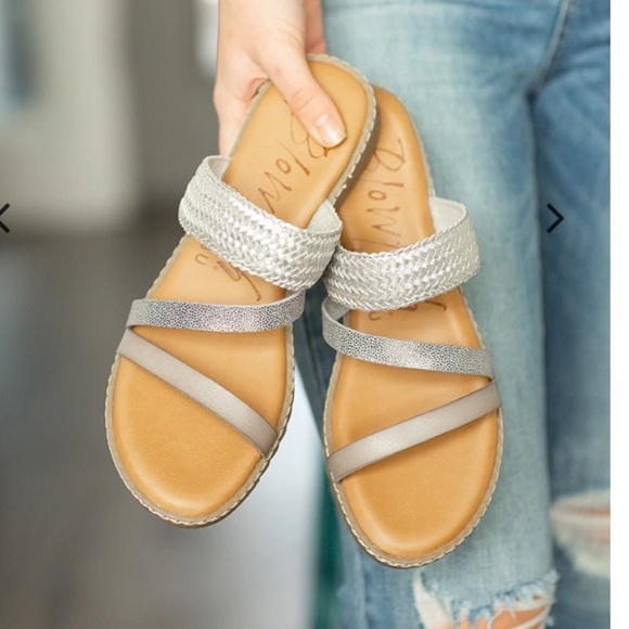 pewter strappy sandals